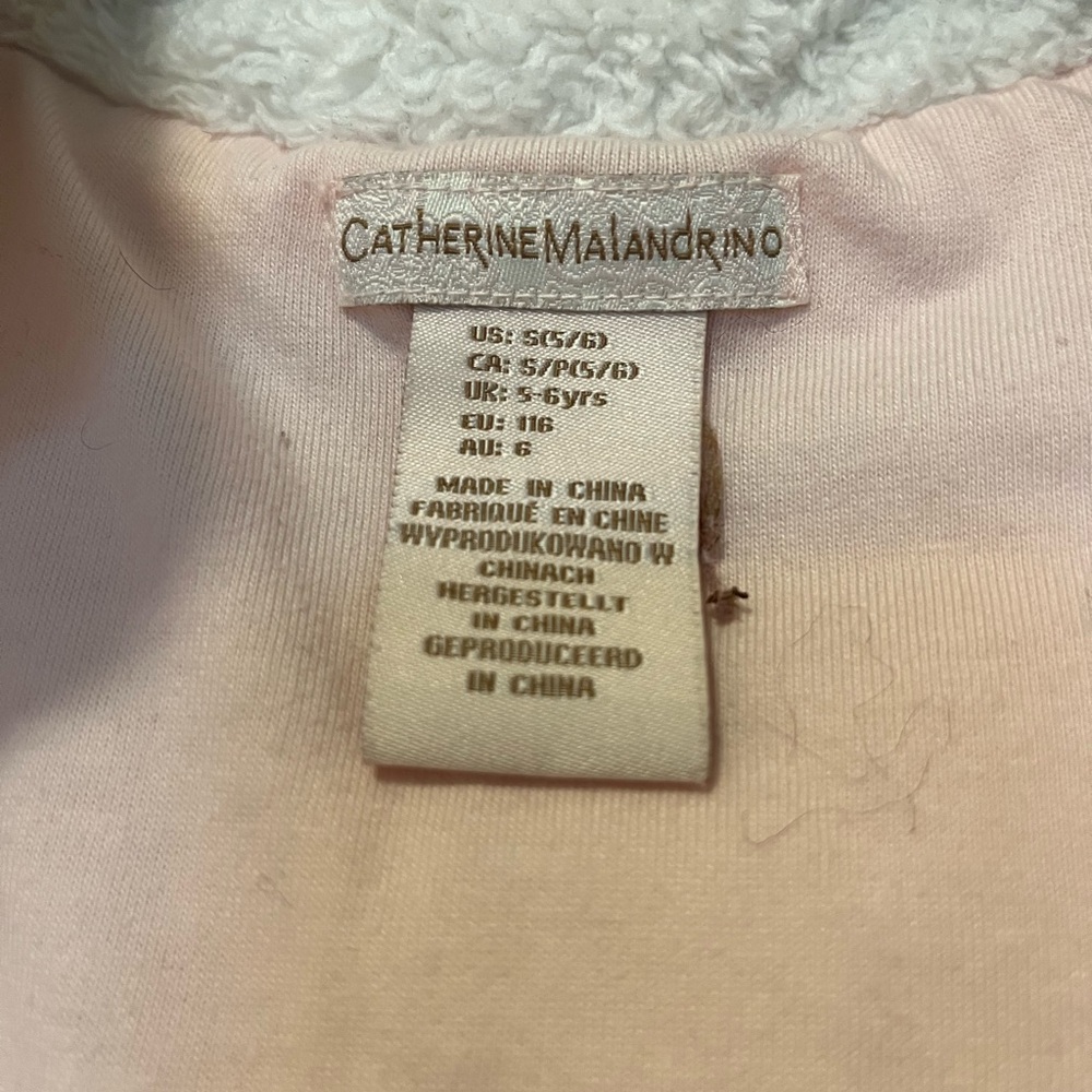 Catherine Malandrino White Fleece Vest with Heart Accents.A74 - Picture 2 of 8